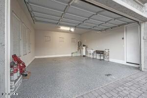 garage with baseboards