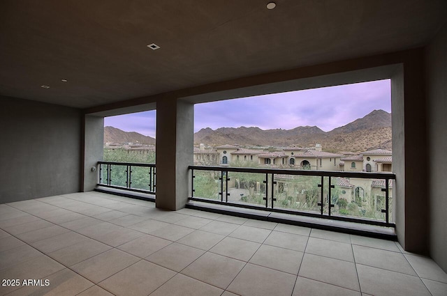 balcony featuring a mountain view