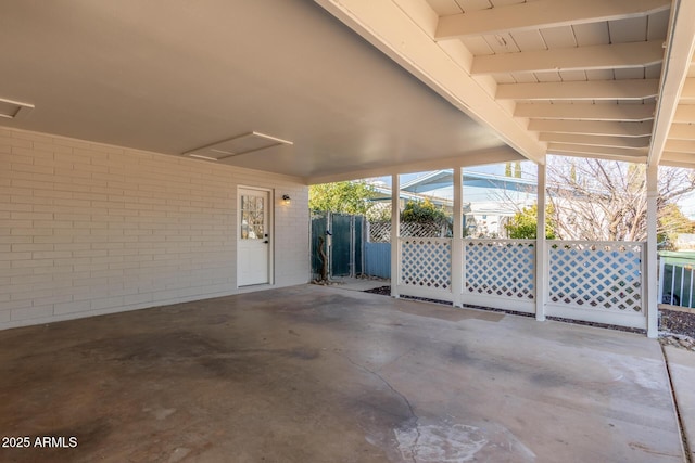 view of patio featuring a carport