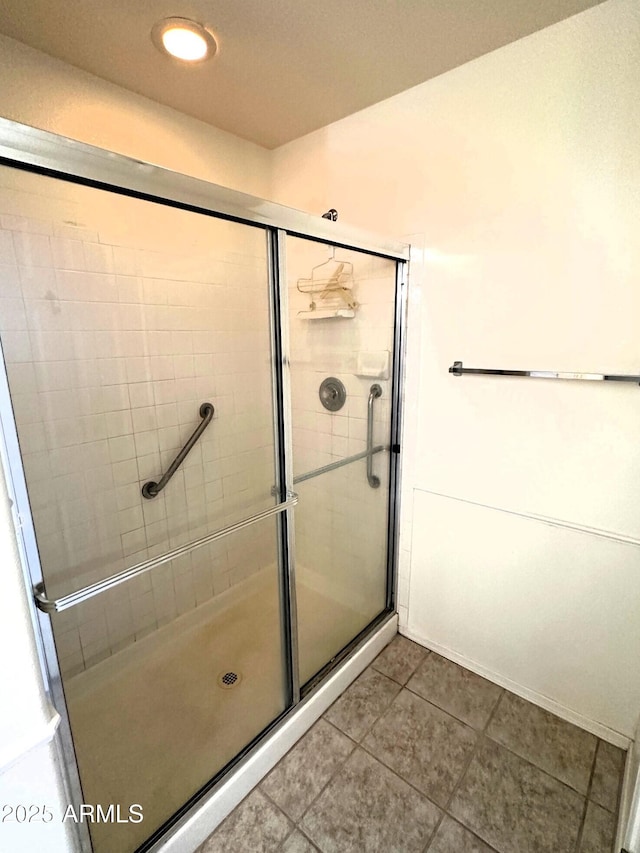 1836 N Stapley Dr Unit 88, Mesa, AZ 85203 - bathroom with tile patterned floors and a shower stall