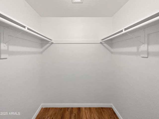 spacious closet featuring wood finished floors