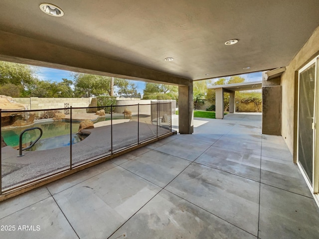 view of patio / terrace with a fenced backyard