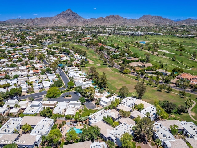 5221 N 24th St Unit 103, Phoenix, AZ 85016 - aerial view of property's location with a golf course, a mountain backdrop, and nearby suburban area