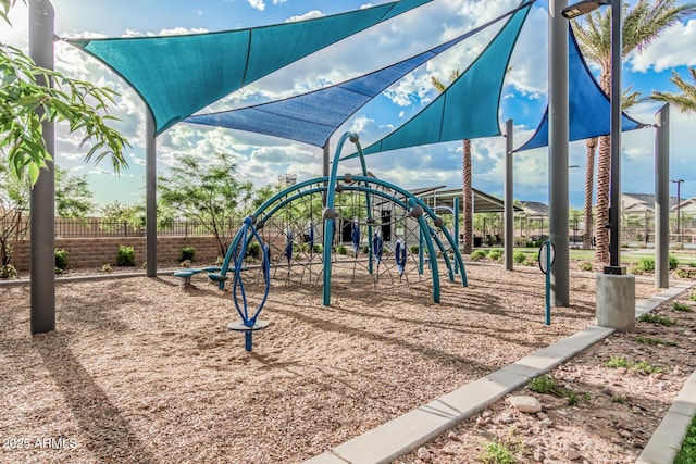 community play area with fence
