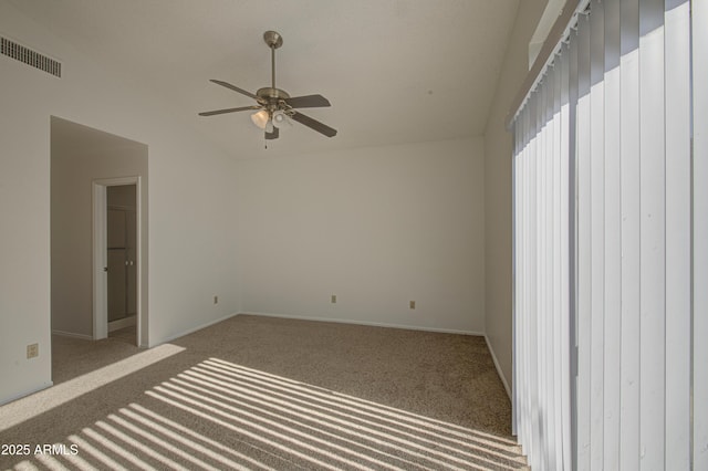 522 W Dennis Ct, Tempe, AZ 85283 - unfurnished room with carpet floors, a ceiling fan, and lofted ceiling