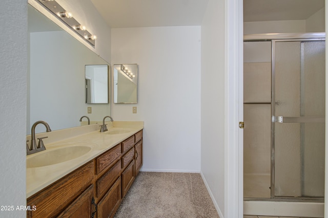 522 W Dennis Ct, Tempe, AZ 85283 - bathroom with double vanity and a shower with shower door