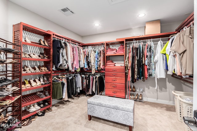 spacious closet featuring carpet