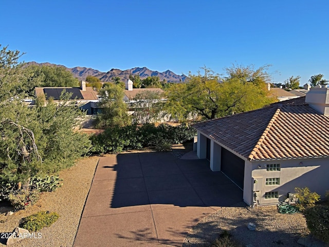 aerial view with a mountain view