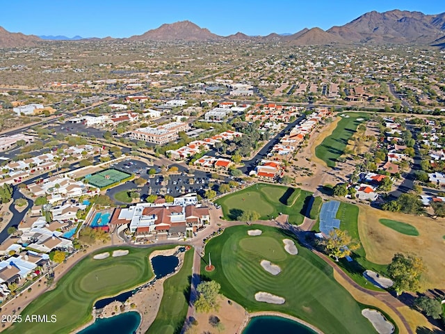 drone / aerial view with a mountain view