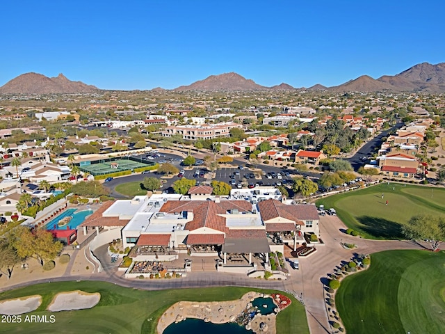 bird's eye view featuring a mountain view