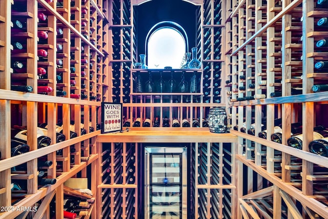 view of wine cellar