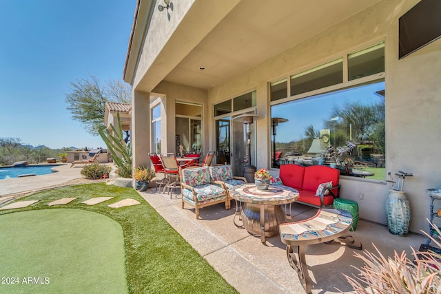 view of patio with an outdoor hangout area