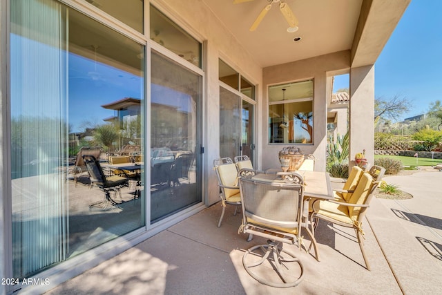 view of patio / terrace with ceiling fan