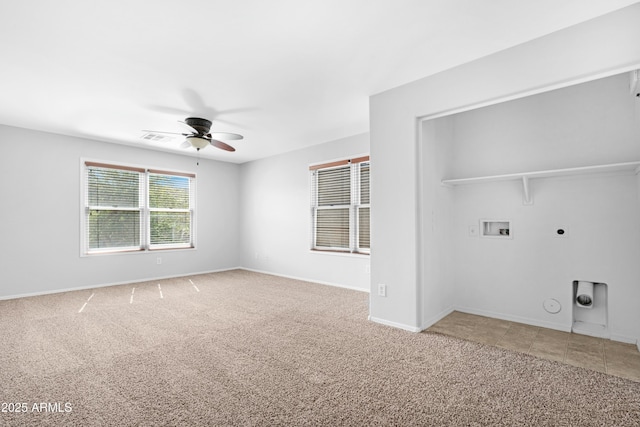 laundry area featuring hookup for a washing machine, visible vents, hookup for an electric dryer, gas dryer hookup, and carpet floors