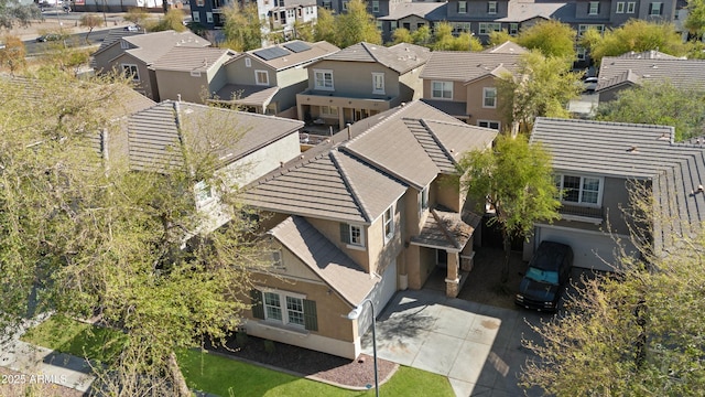 drone / aerial view with a residential view