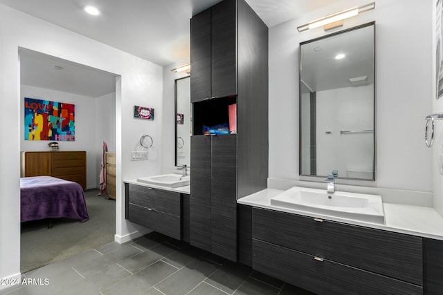 bathroom featuring vanity and tile patterned floors