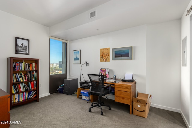 view of carpeted office