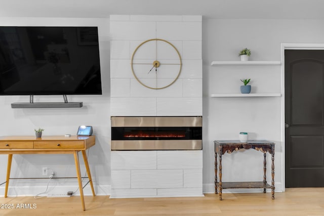 living room featuring wood-type flooring