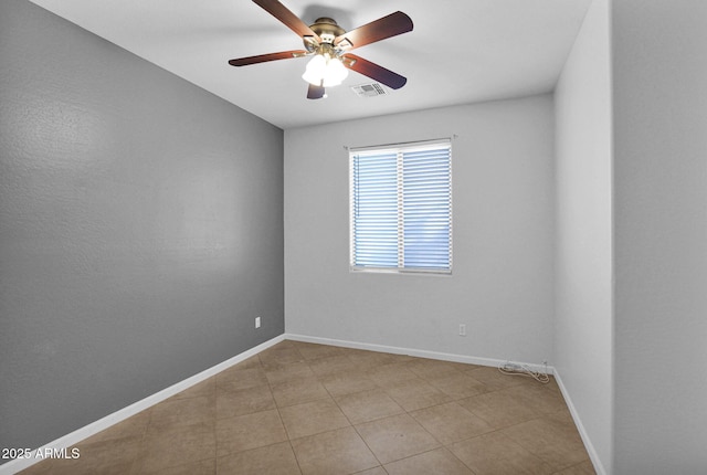 unfurnished room with ceiling fan