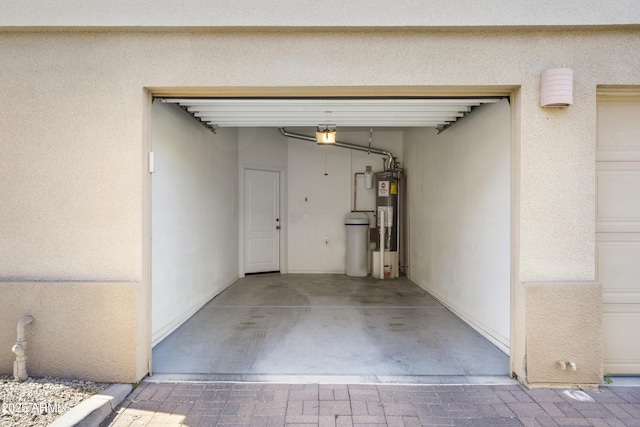 garage with water heater