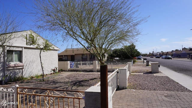 view of yard with a fenced front yard