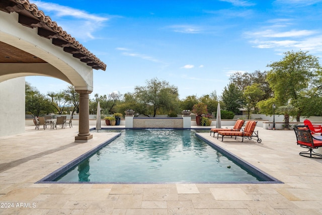 view of pool featuring a patio area