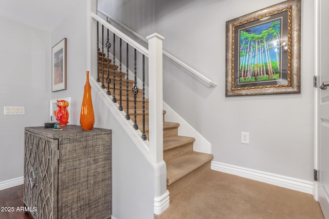 905 S Osborn Ln, Gilbert, AZ 85296 - stairs featuring baseboards and carpet