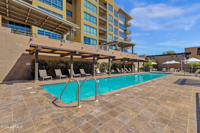 view of pool with a patio area