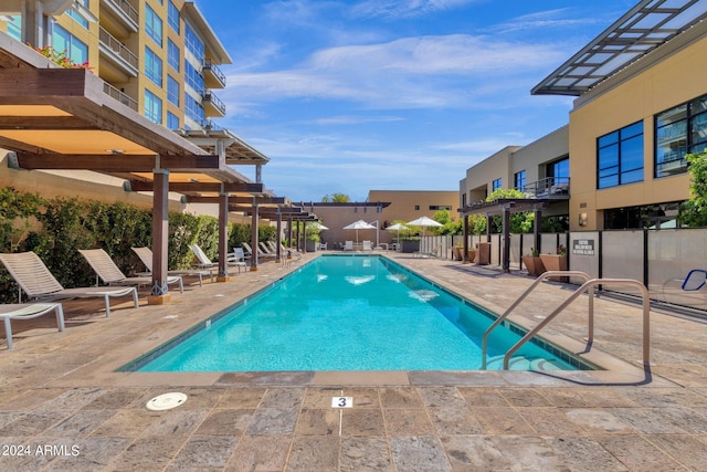 view of pool with a patio