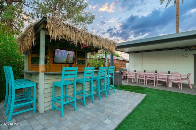 view of patio / terrace with a bar