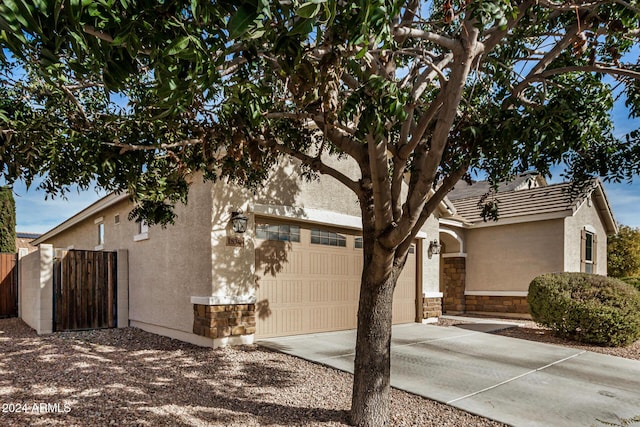 view of front of property featuring a garage