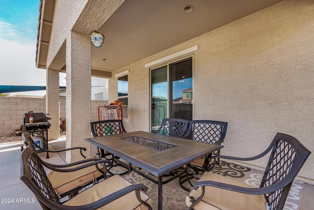 view of patio / terrace featuring a grill