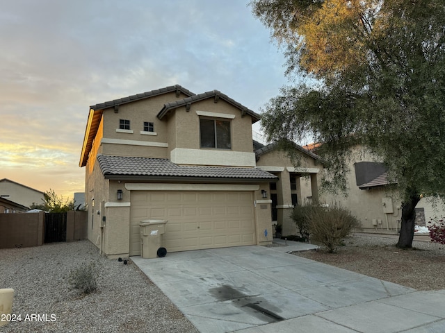 view of front property featuring a garage