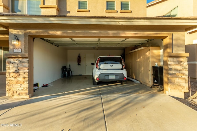 view of garage