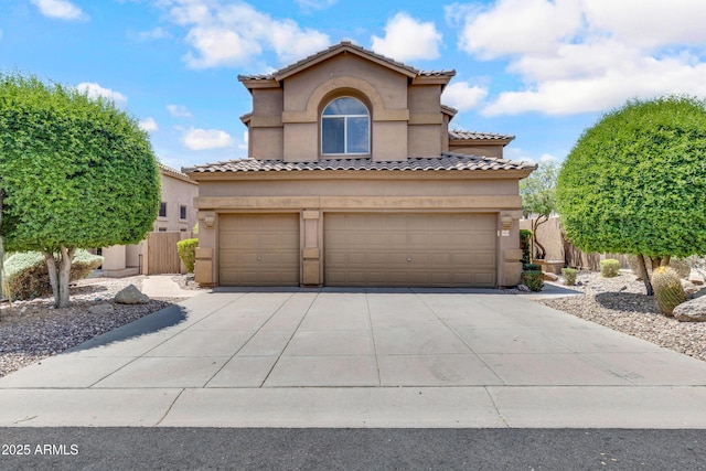3624 N Paseo Del Sol, Mesa, AZ 85207 - mediterranean / spanish-style house featuring stucco siding, driveway, and an attached garage