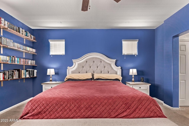 932 W Capulin Trl, San Tan Valley, AZ 85140 - bedroom with carpet, baseboards, and a ceiling fan