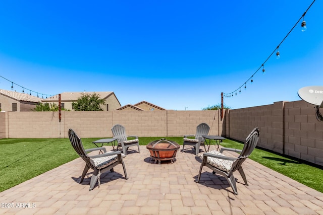 932 W Capulin Trl, San Tan Valley, AZ 85140 - view of patio / terrace featuring an outdoor fire pit