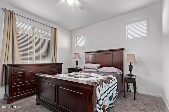 932 W Capulin Trl, San Tan Valley, AZ 85140 - bedroom with carpet flooring, baseboards, and a ceiling fan
