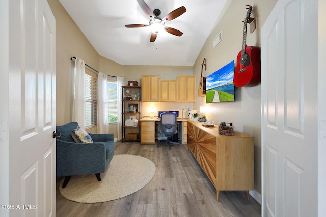 26647 N 43rd St N, Cave Creek, AZ 85331 - office space with built in desk, light wood finished floors, and ceiling fan