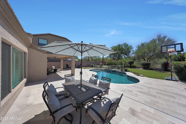 26647 N 43rd St N, Cave Creek, AZ 85331 - view of pool with a fenced backyard, a patio area, and outdoor dining space