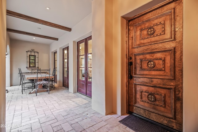 doorway to property with french doors