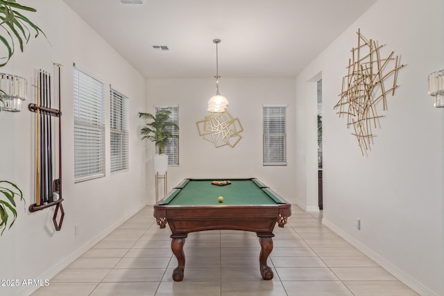 5218 N Tiller Dr, Litchfield Park, AZ 85340 - rec room featuring light tile patterned flooring, billiards, and baseboards