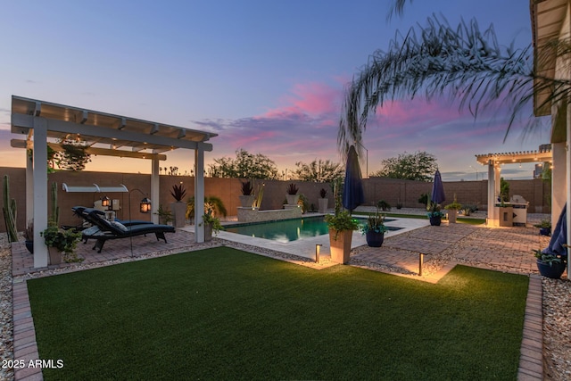 5218 N Tiller Dr, Litchfield Park, AZ 85340 - view of swimming pool with a pergola and a patio area