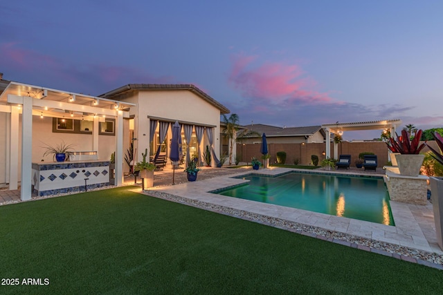 5218 N Tiller Dr, Litchfield Park, AZ 85340 - view of pool featuring a pergola and a patio