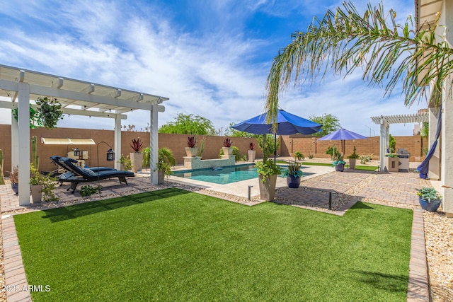 5218 N Tiller Dr, Litchfield Park, AZ 85340 - view of pool featuring a pergola and a patio area