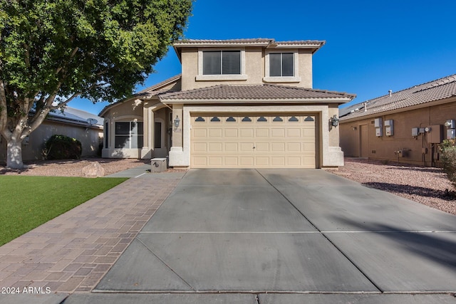 view of front facade with a garage