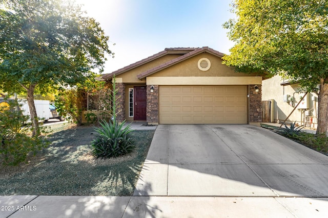 view of front of property featuring a garage