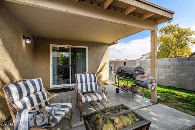 view of patio featuring grilling area