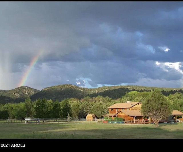 property view of mountains with a rural view