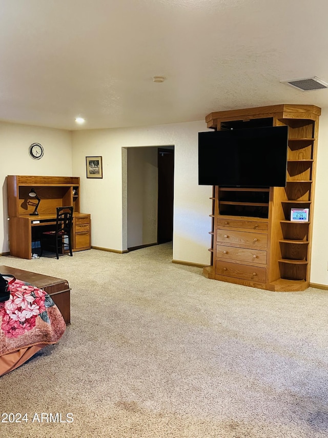 living room featuring carpet flooring